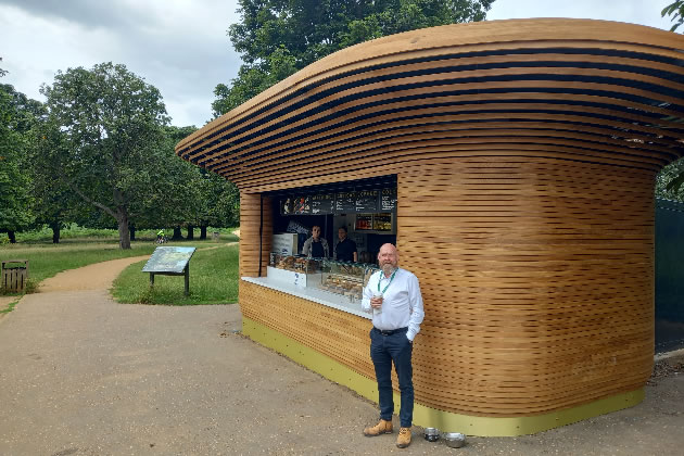 The new kiosk at Pen Ponds