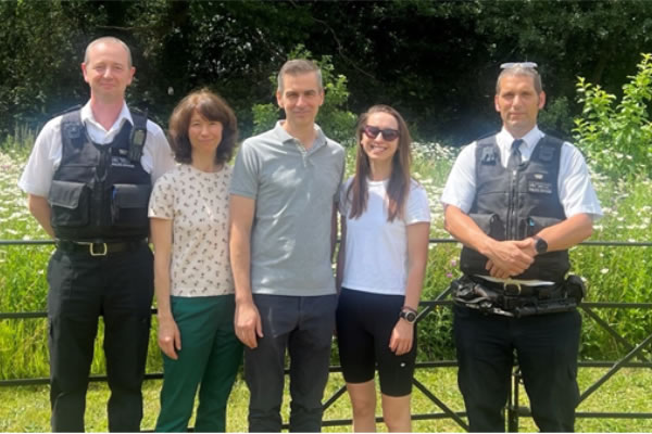 PC James Levesley, Natalia Krivdina (Peter's wife), Peter Krivdina, Dr Jessica Padley (assisted with CPR), PC Paul Barber.