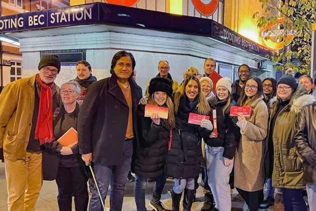 Labour party members campaigning in the ward