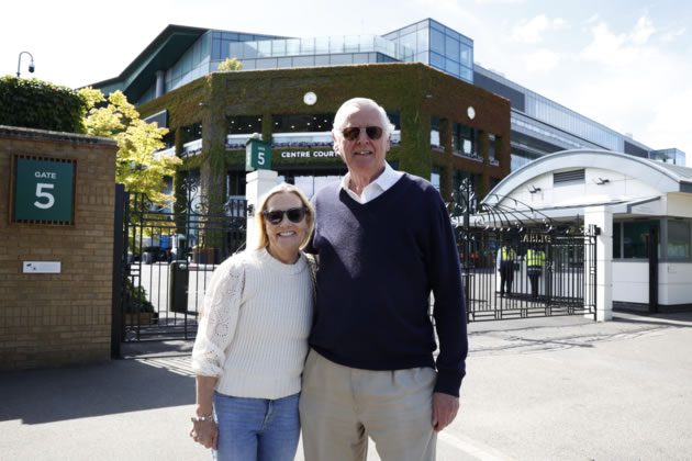 Susan Cusack with fellow Wimbledon resident Iain Simpson