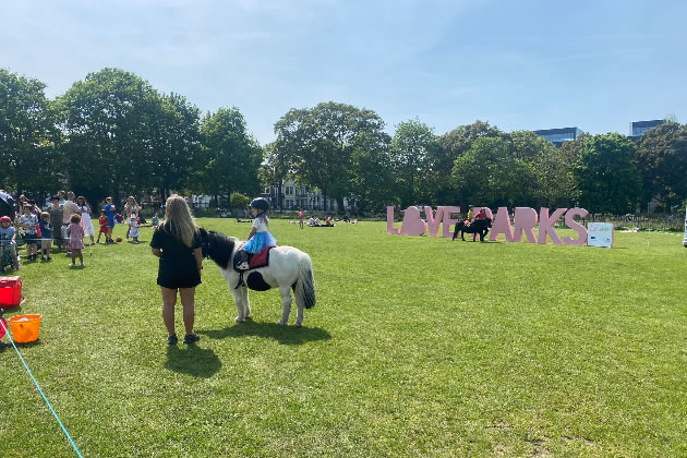 Shetland pony rides were available for small children 