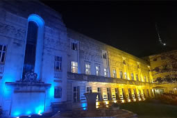 Town Hall Turned Blue and Yellow for Ukraine 