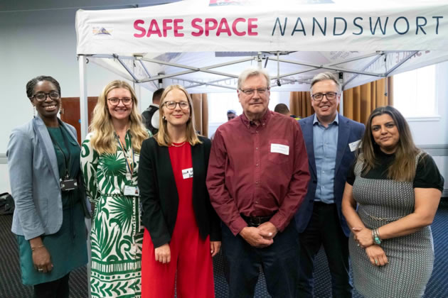 Lizzy Dobres and Graeme Henderson (centre) with senior council officers at the launch