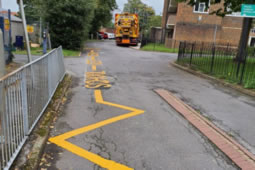 Council Repaints Faded Road Markings Outside Schools  