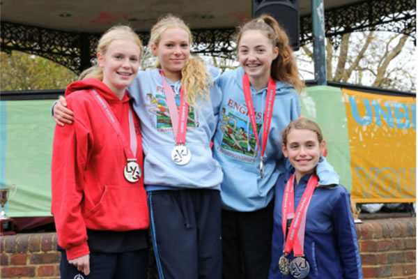 Medallists left to right - Izzy Perry, Eva O’Hanlon, Lucy Wright, and Ava Abel