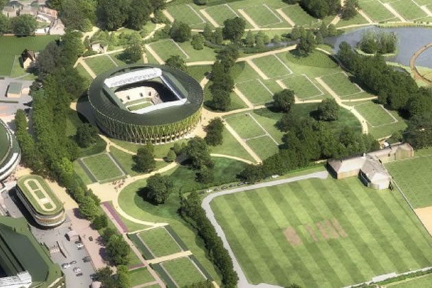 Bird's eye view of how the Wimbledon Tennis Club could look by 2028