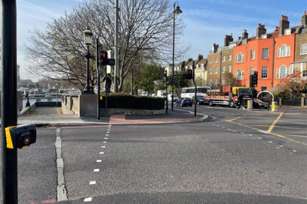 A new pedestrian crossing has already been installed at Battersea Bridge