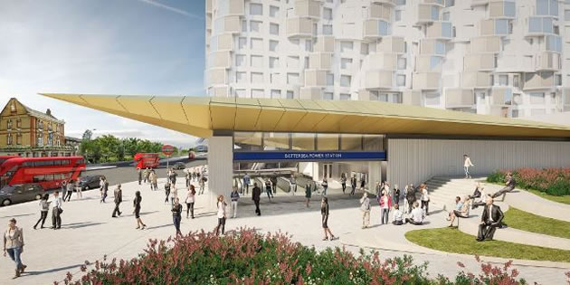 The soon to open Northern Line tube station at Battersea Power Station