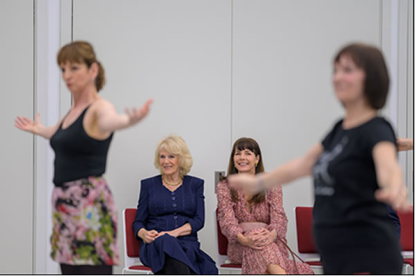 The Duchess of Cornwall and Darcey Bussell watch a Silver Swans class. Picture: David Tett