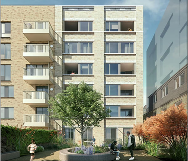 CGI of southerly view of proposals from residents' courtyard. Picture: ACA Ltd
